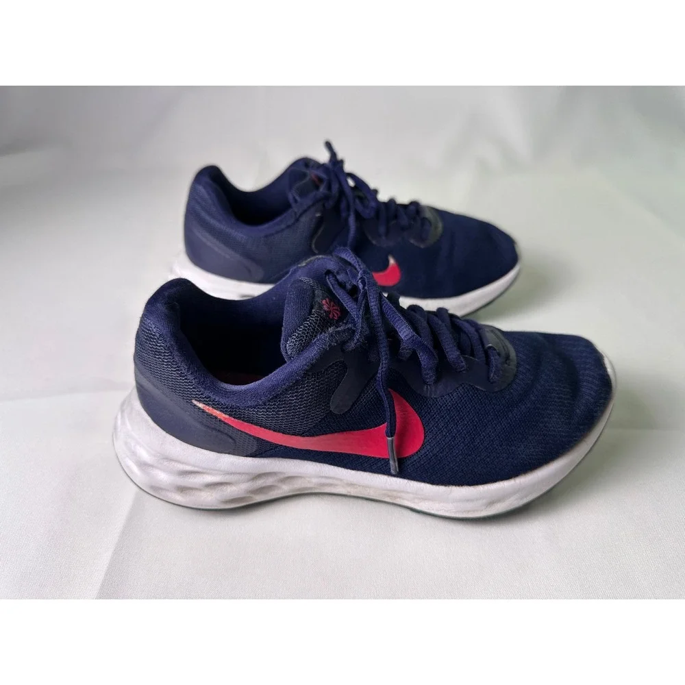 Nike Revolution 6 Running Shoes Women US 8 Blue Pink Athletic Sneaker DC3729-401